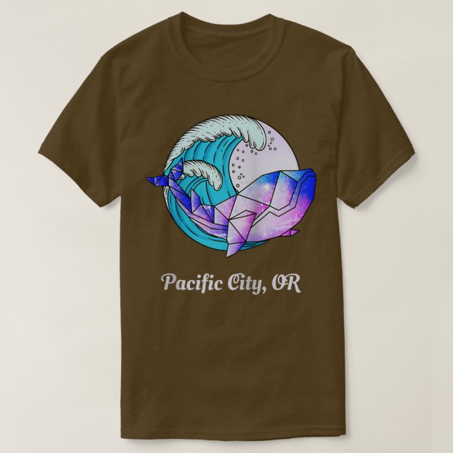 Pazifische Stadt oder Japanisch Pinot Geometric Or T-Shirt (Design vorne)