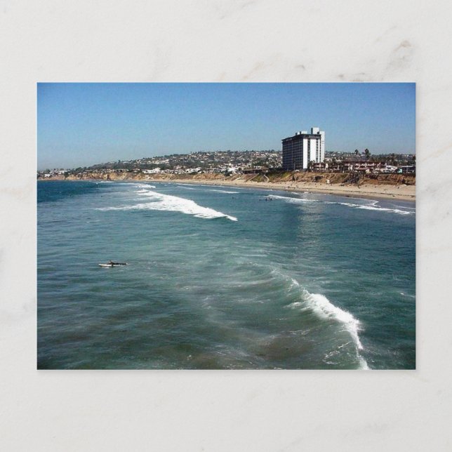 Pazifische Strände Wellen Surfer Sand San Diego Postkarte (Vorderseite)