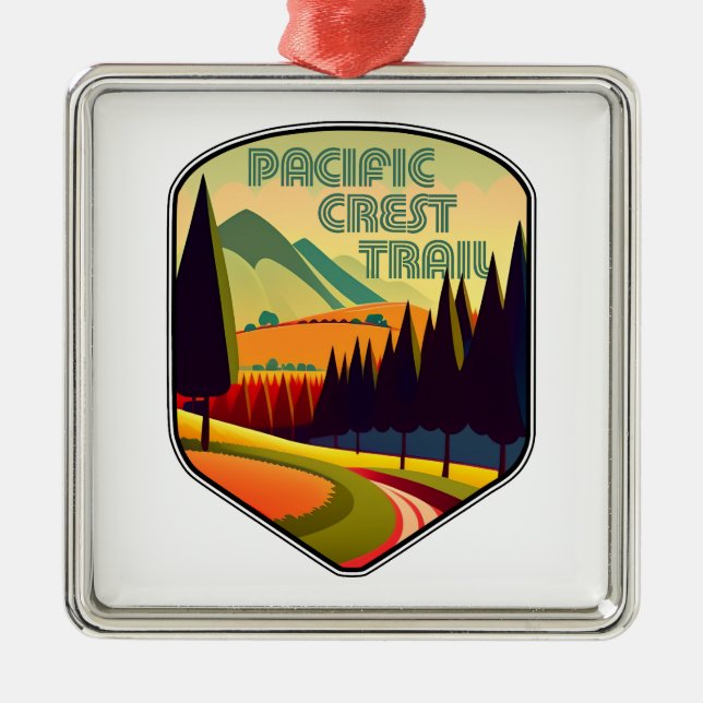 Pazifische Wappen-Trail-Farben Ornament Aus Metall (Vorne)