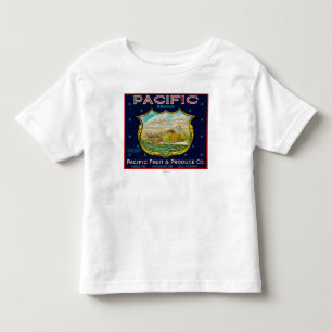 Pazifischer Apple-Kisten-Aufkleber Kleinkind T-shirt