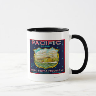 Pazifischer Apple-Kisten-Aufkleber Tasse
