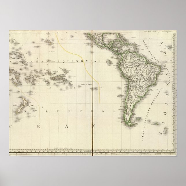 Pazifischer Ozean Atlas Karte Poster (Vorne)