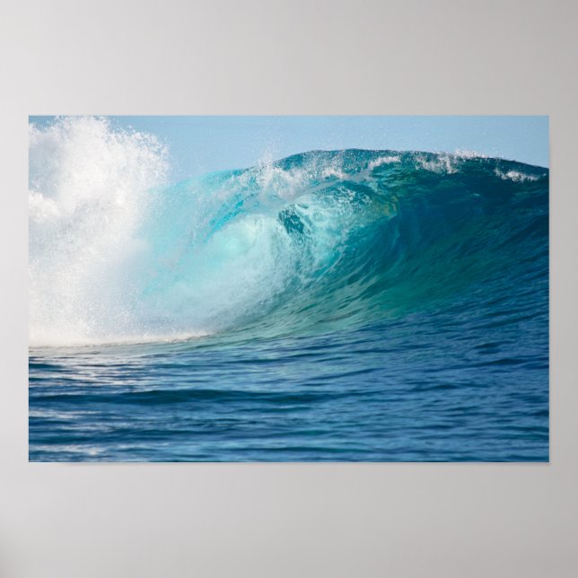 Pazifischer Ozean große Welle brechendes Poster (Vorne)
