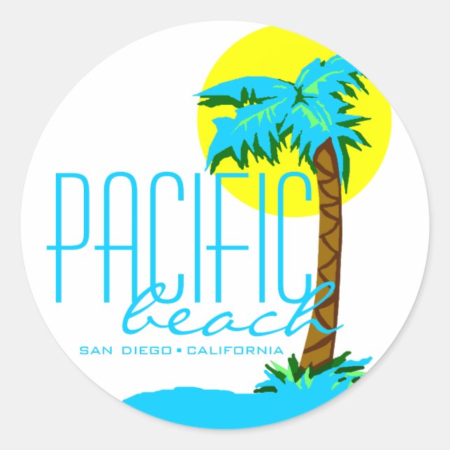 Pazifischer Strand - San Diego Runder Aufkleber (Vorderseite)