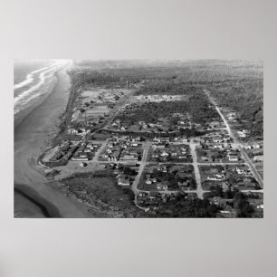 Pazifischer Strand, WA - Luftaufnahme-Fotografie Poster
