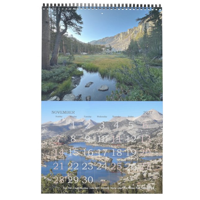 Pazifischer Wappen-Pfad und Whitney-Kalender Kalender (Nov 2027)