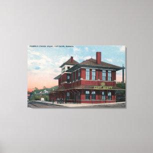 Pazifisches Eisenbahn-Depot Missouris Leinwanddruck