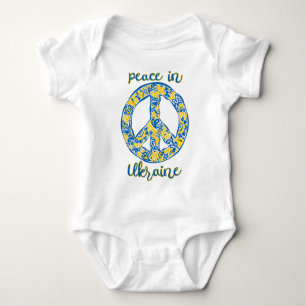 Pazifisches Friedenszeichen in ukrainischen Flagge Baby Strampler