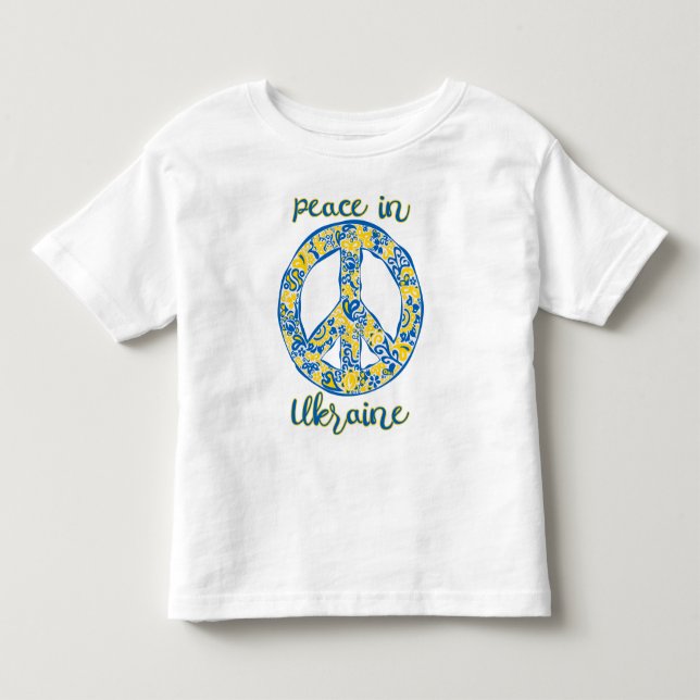 Pazifisches Friedenszeichen in ukrainischen Flagge Kleinkind T-shirt (Vorderseite)