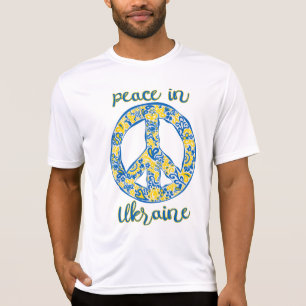 Pazifisches Friedenszeichen in ukrainischen Flagge T-Shirt