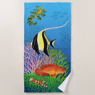 Pazifisches Korallenriff-Badetuch Strandtuch
