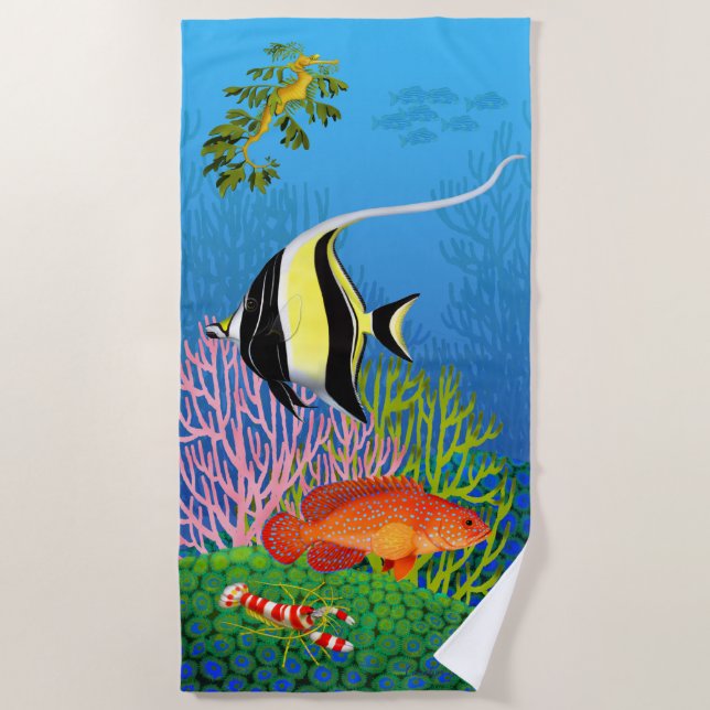 Pazifisches Korallenriff-Badetuch Strandtuch (Vorderseite)