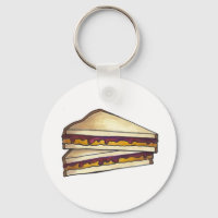 PB&J Peanut Butter Jelly Sandwich Food Schlüsselan