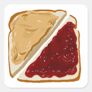 PB&J QUADRATISCHER AUFKLEBER