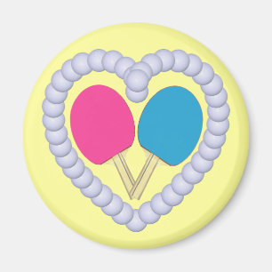 PB Ping Pong Paddle Herz Magnet