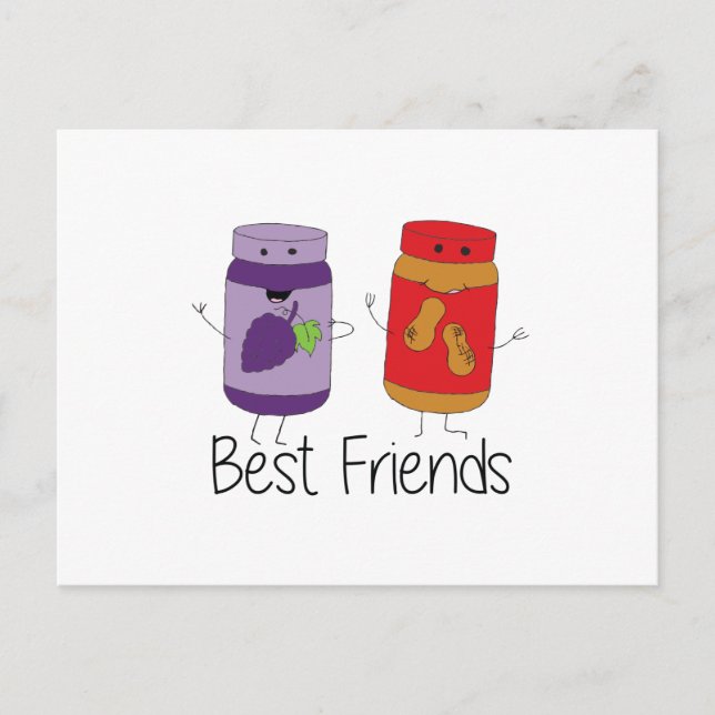PB und J Best Friends Pb und J BESTE FREUNDIN Zeic Postkarte (Vorderseite)