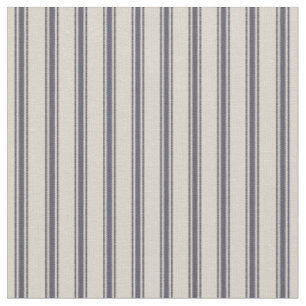 Pbeige und Navy Blue Classic Ticking Stripes Stoff