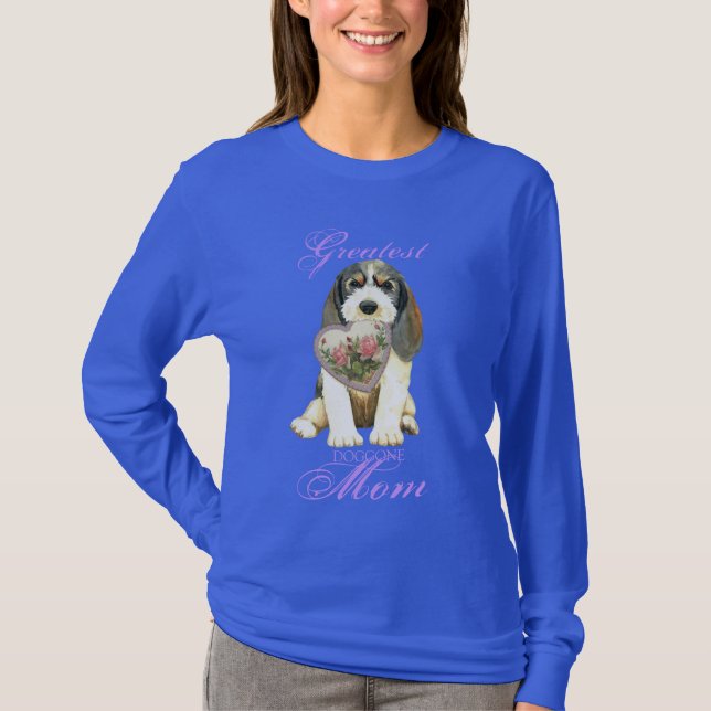 PBGV Herz-Mama Langärmeliger T - Shirt (Vorderseite)