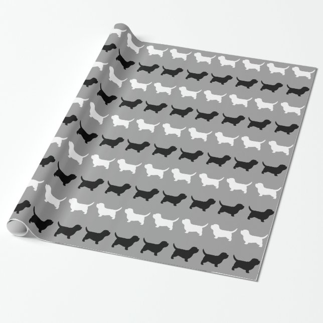 PBGV-Silhouetten-Muster Geschenkpapier (Ungerollt)