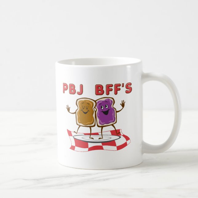 PBJ BFF Lustiger Becher Kaffeetasse (Rechts)