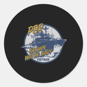 Pbr Patrol Boat River Brown Water Vietnam Veteran Runder Aufkleber