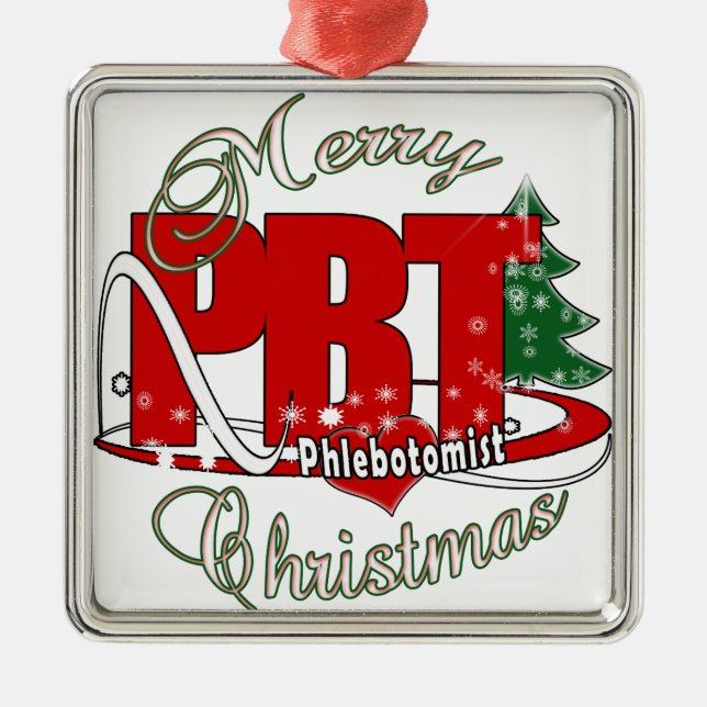 PBT CHRISTMAS PHLEBOTOMISTISCHES LABOR SILBERNES ORNAMENT (Vorne)