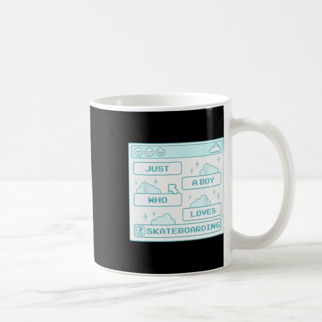PC-Computer-Geek-Nerd-Cool-Gamer-Junge, der Ska li Kaffeetasse (Rechts)