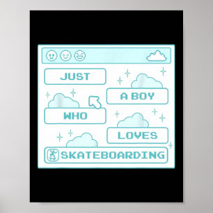 PC-Computer-Geek-Nerd-Cool-Gamer-Junge, der Ska li Poster
