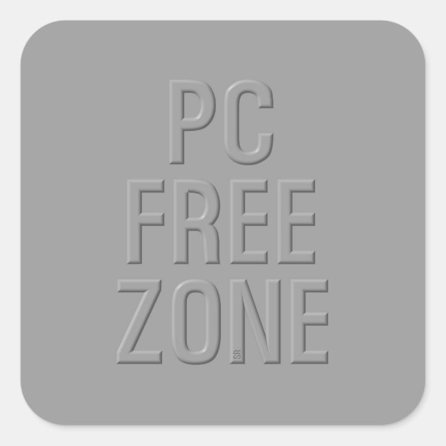 PC Free Zone graue Quadrat Aufkleber (Vorderseite)