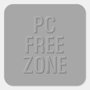 PC Free Zone graue Quadrat Aufkleber