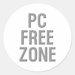 PC Free Zone um große Aufkleber