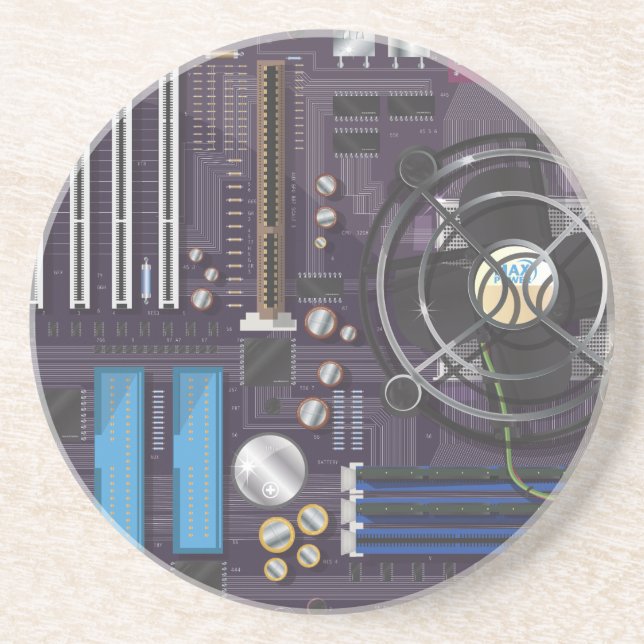 PC-Mainboard Sandstein Untersetzer (Vorne)