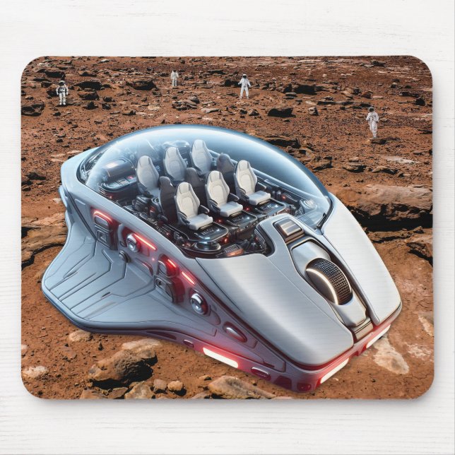 PC Mouse-Spacecraft: Scroll auf Mars - Mission 01. Mousepad (Vorne)