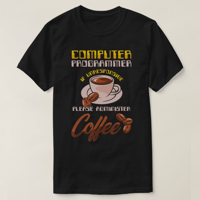 PC-Programmierer-Kaffeeprogrammierung PC-PC-PC-PC T-Shirt (Design vorne)