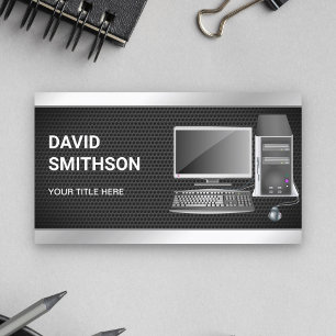 PC-Reparaturtechniker für Black Mesh PC Visitenkarte
