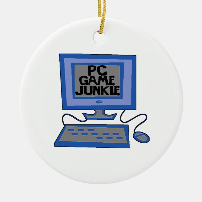 PC Spiel-Junkie Keramik Ornament (Vorne)