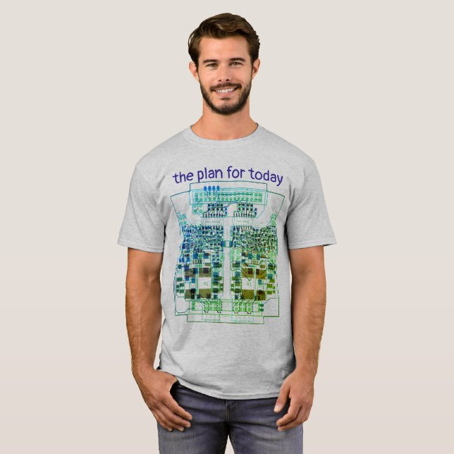PCB Printed Circuit Board Platinen-Shirt mit Plan T-Shirt (Vorne ganz)