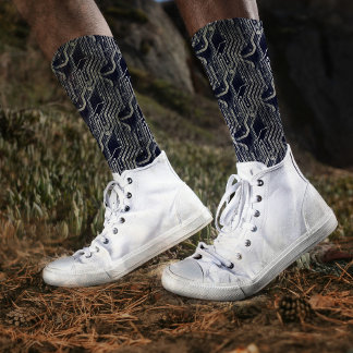 PCB Quirky Abstrakt Electronic Geek Navy Blue Mens Socken