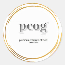 pcog, words & scriptureGOLD WHISPY CIRCLES sticker