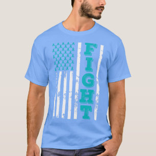 PCOS Awareness Fight American Flag 4. Juli Hap T-Shirt