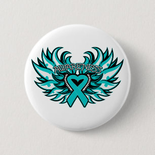 PCOS Awareness Heart Wings.pnng Button