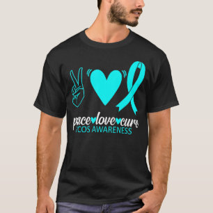 PCOS-Bewusstsein Frieden Liebe Heilung Eierstock-S T-Shirt
