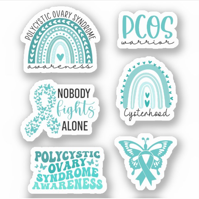 PCOS Bewusstsein Polyzystisches Ovarialsyndrom Bew Aufkleber (Vorderseite)