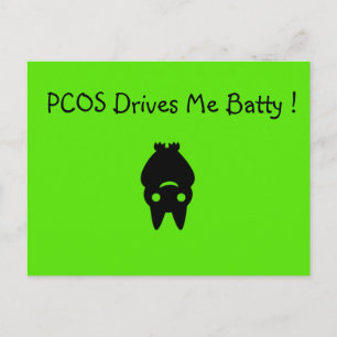 PCOS treibt mir Batty Halloween Postkarte voran