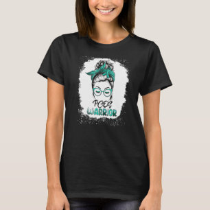 Pcos Warrior gebleicht Messy Bun Survivor Glauben  T-Shirt