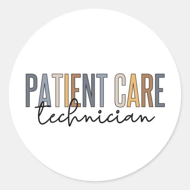 PCT-Geschenke für den Patienten-Betreuer Runder Aufkleber (Vorderseite)