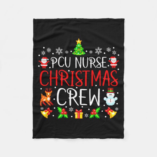 Pcu Nurse Christmas Crew Matching Xmas  Fleecedecke (Vorderseite)