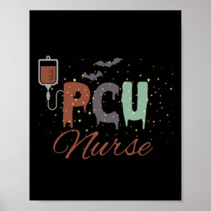 Pcu Nurse Halloween Retro Krankenpflege Progressiv Poster