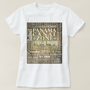 PCZ - Panama Canal Zone Locations mit BG Map T-Shirt