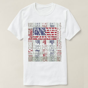 PCZ - Panama Canal Zone Locations mit Farben T-Shirt